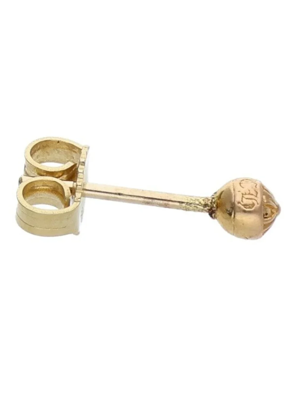Chrome Hearts 22k Stud Ball Mini Cross Gold Earrings